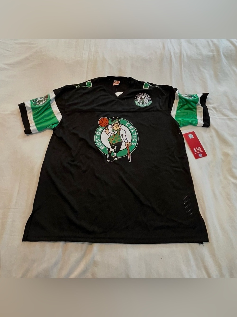 NBA SZ Large Boston Celtics Black Green White Mesh Jersey Short Sleeve NWT - Picture 7 of 14